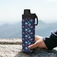 thumbnail image 7 of Hirioo Flower Blue Skull for 18oz Sports Insulated Kettle for Gym Hiking Camping Running Mountain Bike Outdoor Sports, 7 of 7