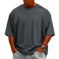 thumbnail image 5 of Zimjoy Men's T-Shirts Casual Basic Crew Neck Short Sleeve Tee Shirts Summer Solid Color Business Pullover Shirt Dark Gray L, 5 of 5