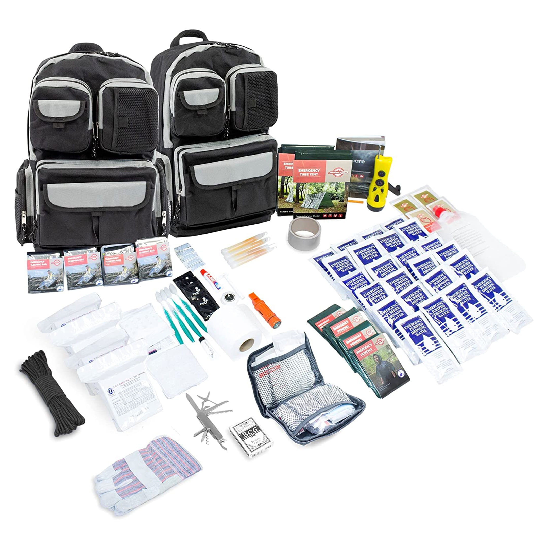 The Essentials Complete 72-Hour Kit 4 Person Black Or Red Backpack
