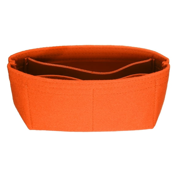 Uxcell Purse Organizer Insert, Small Felt Handbag Organizer Mini Bag Storage & Finishing Inner Bag Liner for Chic Backpack Tote Shoulder Bags, Orange