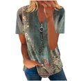 thumbnail image 2 of Mode Décontractée pour Femmes Chemises Imprimées Manches Courtes Tee-Shirts Amples Tunique Blouse Hauts pour Femmes Hauts Manches Courtes pour Femmes Imprimé Floral Hauts pour Femmes, 2 of 5