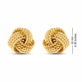 thumbnail image 5 of LeCalla 925 Sterling Silver Light-Weight Yellow-Gold Plated Italian Design Love Knot Stud Earrings for Women and Teen 10MM, 5 of 8