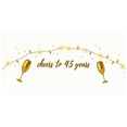 thumbnail image 1 of Black Banner with Cheers to 45 Years Text, Party Decorations Backdrop, Perfect for Anniversary Party Celebration Photography Props Event Decor Background Party Supplies, 1 of 4