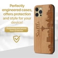 thumbnail image 2 of Case Yard Wooden Case Outside Soft TPU Silicone, Slim Fit Shockproof Wood Protective Phone Cover for Girls Boys Men and Women, Supports Wireless Charging Skyline Seattle Design case for iPhone-11-Pro, 2 of 7