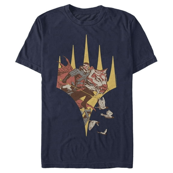 Men's Magic: The Gathering Ikoria Lukka & Tiger Portrait Graphic Tee Navy Blue Large