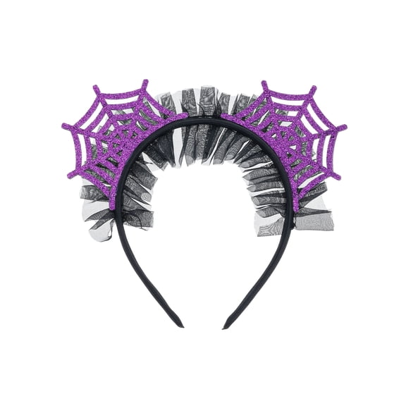 Way to Celebrate Spiderweb Purple Halloween Tulle Headband, 1 Piece