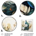 thumbnail image 3 of Designart "Peacock in Blue Ink Serene Beauty IV" Animals Metal Art Living Room, 3 of 5