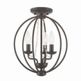 thumbnail image 5 of 40913-92 Livex Lighting Arabella - 3 Light Globe Convertible Mini Chandelier In Shabby Chic Style-15.5 Inches Tall and 12 Inches Wide-English Bronze, 5 of 9
