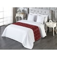 thumbnail image 3 of Art Deco Bed Runner, Shell Look Simplistic Pattern with Vintage and Classical Style Motif, Decorative Accent Bedding Scarf for Hotels Homes & Guest Rooms, King, Burgundy and Sand Brown, by Ambesonne, 3 of 3