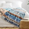 thumbnail image 3 of LHSHID Gifts for Women 50th Birthday Gifts for Men 50th Birthday Decorations Women Blanket Funny Gifts for Her Him Birthday Gifts Ideas for Husband Wife Dad Mom Bed Throw Cool Blanket 30"x40", 3 of 7