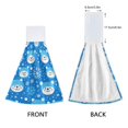 thumbnail image 3 of Yayeee Kitchen Hanging Hand Towels Set of 2 with Loop Bathroom Absorbent Tie Towel, Blue Bears, 3 of 7