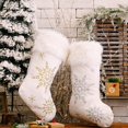 thumbnail image 5 of Navidad copo de nieve medias calcetín decoración chimenea árbol de navidad colgante adorno Feliz Sencillez, 5 of 5