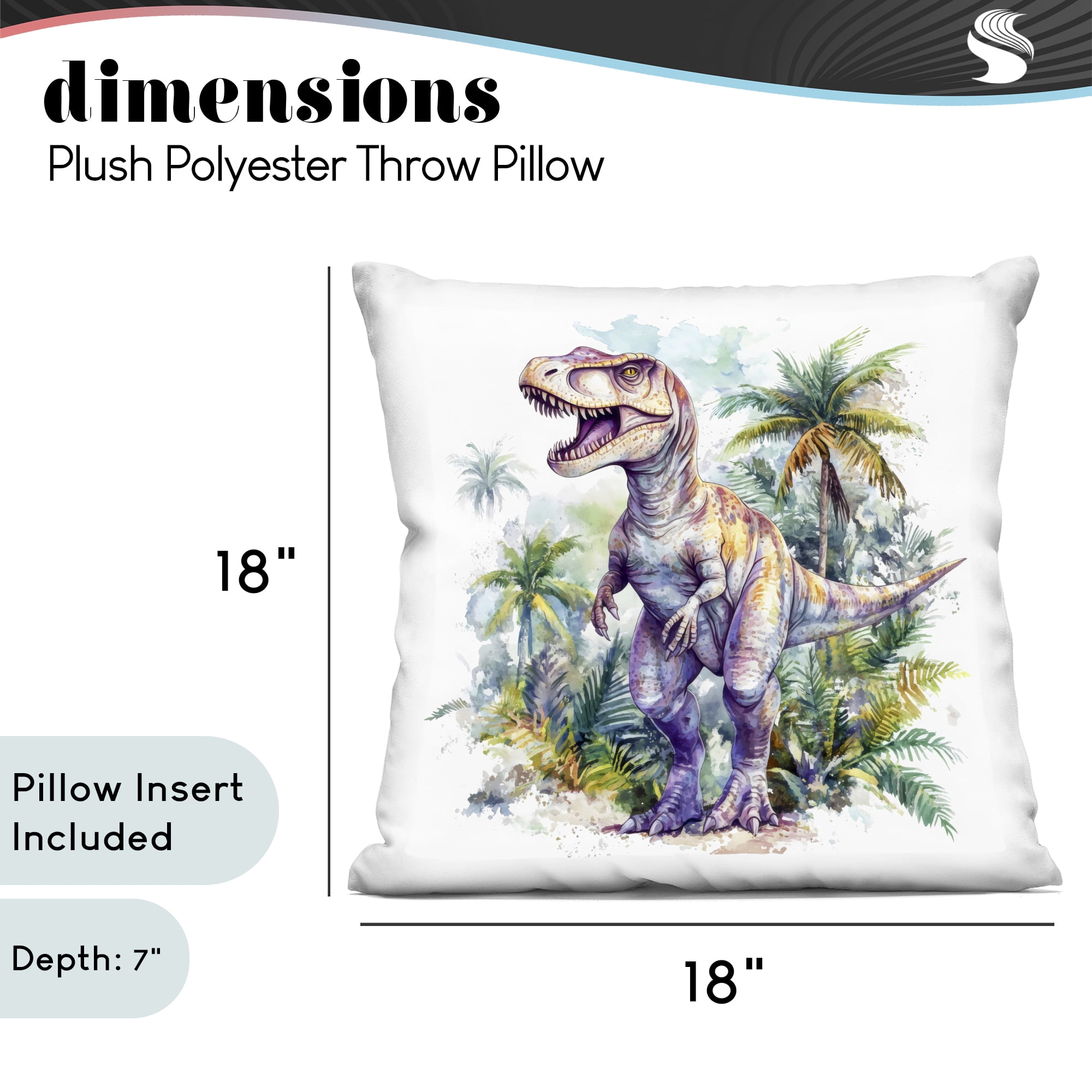 Stupell Industries T-Rex Among Palm Trees Decorative Printed Throw Pillow, design by Creative Studio