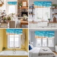 thumbnail image 5 of Ocean Waves Valance Curtain Abstract Gradient Yellow Teal Waves Beach Window Valances Rod Pocket Short Curtains Window Treatments for Kitchen Bedroom Bathroom Laundry 54" x 18", 5 of 9