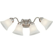 Hardware House 4-Light Bathroom Wall Fixture, Satin Nickel