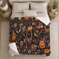 thumbnail image 5 of Smiling Jack-O'-Lanterns Wrapped Presents Halloween, Festive Halloween Scene, Warm Flannel Blanket for Living Room and Family Room, Art Lovers Halloween Gift, Festive Home Decor, 5 of 9