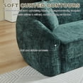 thumbnail image 5 of Leumius 87" Convertible Futon Sofa Bed, Corduroy Curved Boneless Couch with High Backrest, 2-in-1 Fold-Out Sleeper Sofa with Pull-out Couch Bed,Green-Square Pillow, 5 of 6