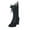 Black, variant on 2024 Womens Knee High Boots Chunky High Heel Square Toe Side Zipper Wide Calf Boot Black 6.5