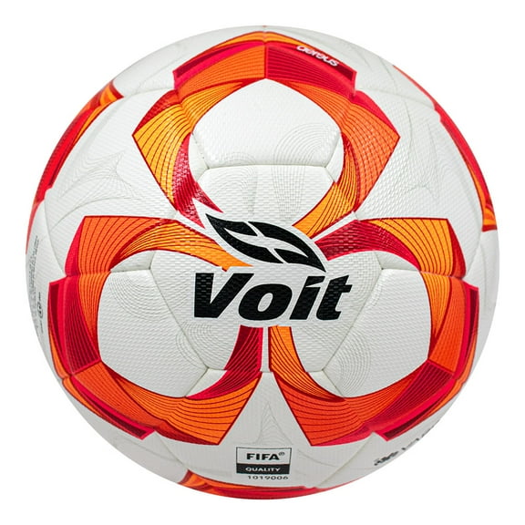 Voit FIFA Quality Soccer Ball, White with Red Orange Design, Professional League Size 5, Liga MX Aereus