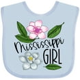 thumbnail image 3 of Inktastic Mississippi Girl Magnolia Flowers and Leaves Girls Baby Bib, 3 of 4