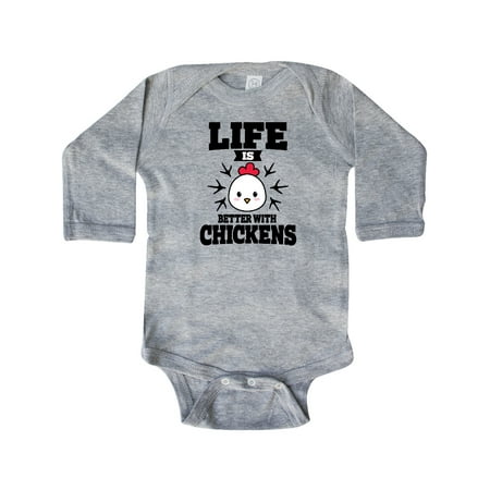 

Inktastic Life is Better with Chickens Gift Baby Boy or Baby Girl Long Sleeve Bodysuit