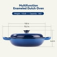 thumbnail image 3 of Daluvenix 3qt Enameled Cast Iron Braiser, Non Stick Enameled Cast Iron Skillet with Lid, Dutch Oven Skillet with lid  for Cooking & Stewing (Blue), 3 of 7