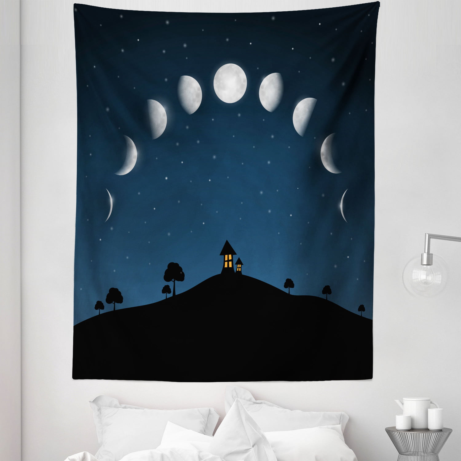 Wall Art Tapestry Gifts Moon Phase Lunar Display Wall Hanging Modern Home Decor 