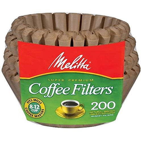 Melitta 62957 Filtres à Café Panier Naturel Marron 8 à 12 Tasses 200 Unités (Lot de 2)