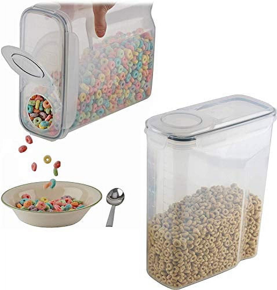Saim Cereal Container with Pour Spout and Measuring Cup Plastic Clear Food  Saver Airtight Watertight Cereal Keeper Food Storage Containers for Rice