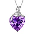 thumbnail image 1 of Juwaliy Collar de Libélula Corazón Piedra de Nacimiento de Febrero Collar Amatista Púrpura Joyería Dije de Plata Esterlina Regalos de Cumpleaños de Mujer Navidad Día de la Madre, 1 of 10