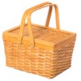 thumbnail image 3 of Woodchip Picnic Storage Basket with Cover and Movable Handles, 3 of 7