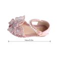 thumbnail image 3 of Zapatos de princesa con lazo y purpurina para niña, zapatos de vestir con hebilla y suela plana para niño pequeño, color rosa, talla 22 Sailing, 3 of 10