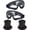 Black + Black/Clear Lens, variant on Motorcycle Goggles,2 Pack Dirt Bike ATV Motocross Riding Hiking Protective with 2 Pack Neck Breathable Bandana Mask