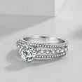 1.5ct Round Cut AAA Cz Band Women's 925 Silver Engagement Wedding Ring