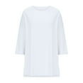 thumbnail image 4 of gakvbuo Summer Tunic Top for Womens 3/4 Sleeve Blouse Shirt Fashionable Women's Solid Color Casual Pullover Round Neck 3/4 Sleeve Top, 4 of 7