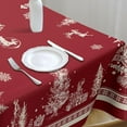 thumbnail image 4 of Rectangle Christmas Tablecloth 60x84In,Christmas Tree Elk Santa Snowflake Red Christmas Tablecloth,Polyester Waterproof Wrinkle Resistant Durable Table cloth for Holiday,Kitchen,Winter and Home Decor, 4 of 6