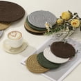 thumbnail image 4 of 4 Pcs Round Braided Placemats, 7.1" Woven Placemats Kitchen Table Place Mats for Farmhouse Decor(Khaki), 4 of 7