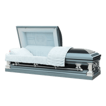 Casket Emporium 18 Gauge Steel Casket Gloss Finish White Velvet Interior