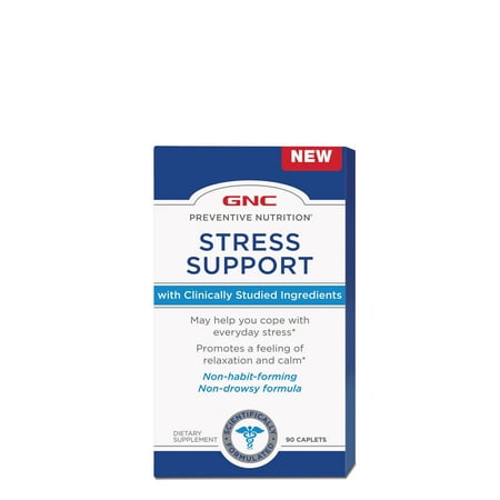 GNC Preventive Nutrition Stress Support, 90 Caplets, Promotes a Feeling of