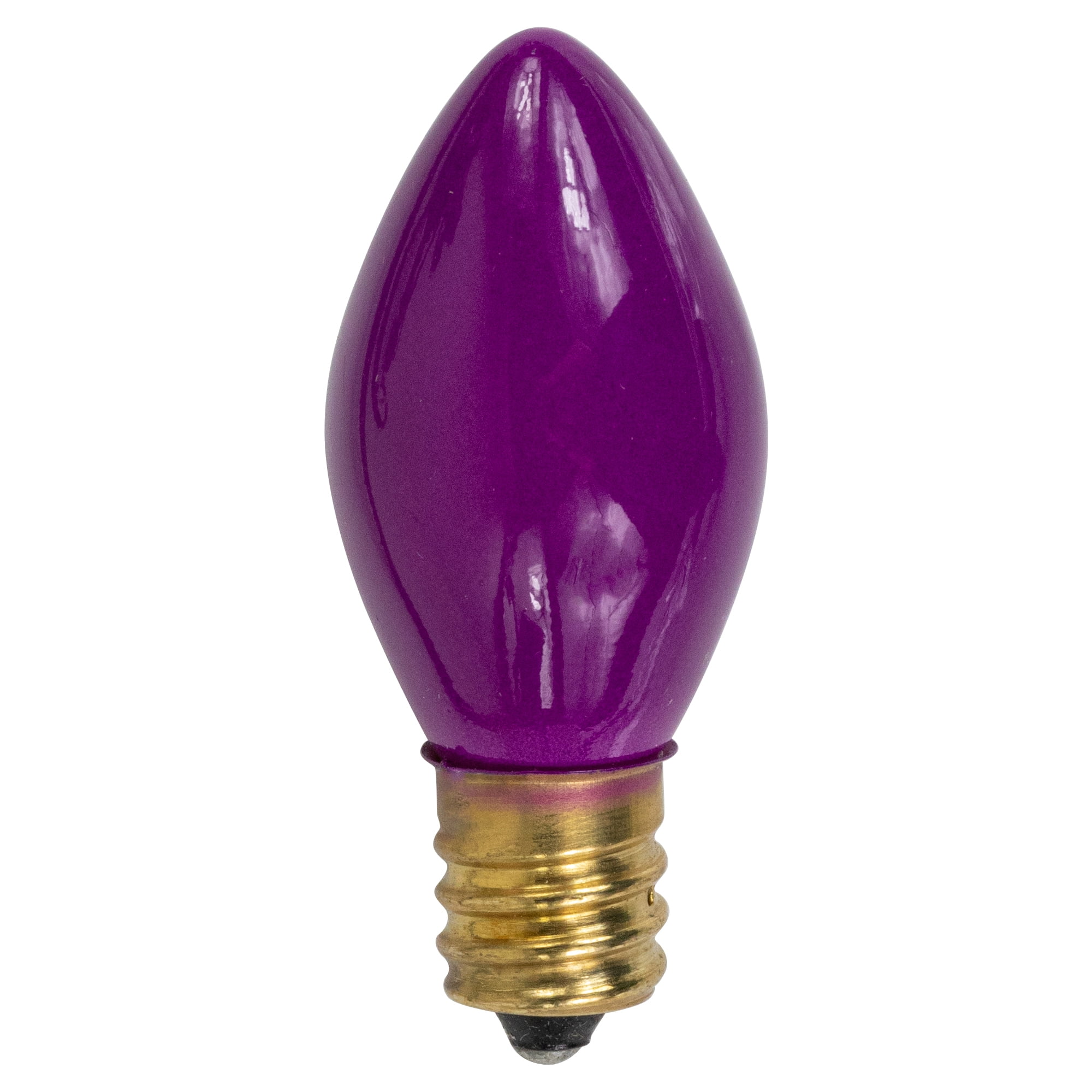 Pack of 25 Incandescent Opaque C7 Purple Christmas Replacement Bulbs