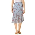 thumbnail image 3 of Allegra K Women's Floral High-Low Elastic Waist Ruffle Hem Flowy Midi Chiffon Skirt, 3 of 6