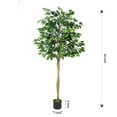 thumbnail image 6 of Artificial Tree, 7ft Fake Ficus Tree, Faux Plastic Ficus Plant in Pot with Durable Plastic Trunk, Fake Silk Plant for Home Decor Office House Living Room Indoor Outdoor, 6 of 7