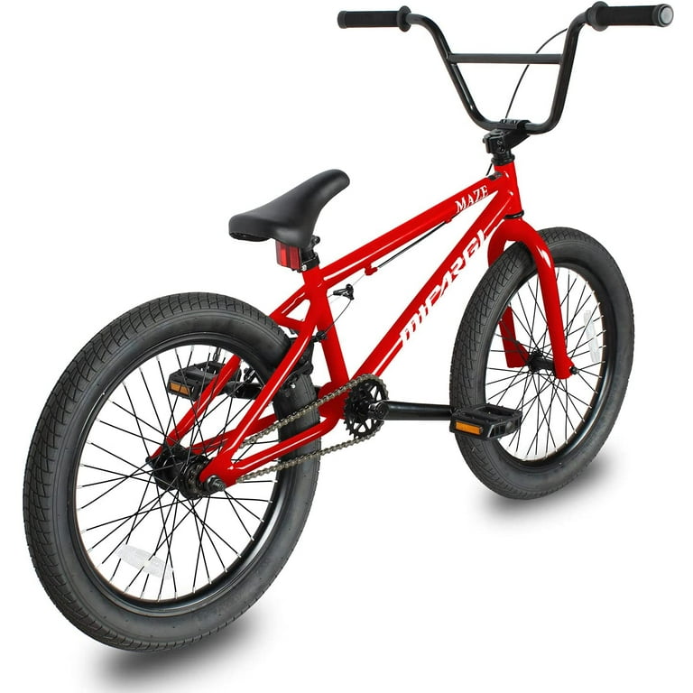 Wonderwheels 20 inch BMX Steel Frame U-Brake Three Piece Crank, Sprocket 25T, Driver 9T Sealed Bearing Alloy Rims 36H, Black Tire - Red Wonderwheels 20 inch BMX Steel Frame U-Brake Three Piece Crank, Sprocket 25T, Driver 9T Sealed Bearing Alloy Rims 36H, Black Tire - Red