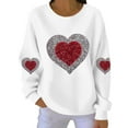 thumbnail image 2 of Vetsdori Pullover Sweatshirts for Women Crew Neck Valentine Shirts Winter, Love Heart Valentine's Days Womens Sweatshirts, 2 of 4