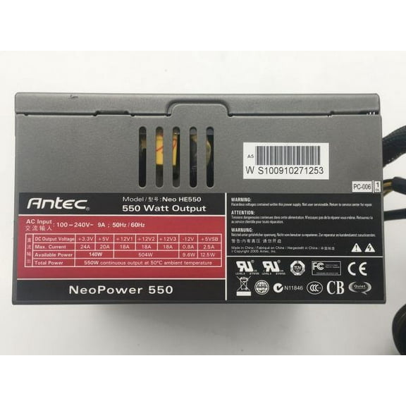 Antec truepower trio ps 550w otput