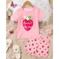 thumbnail image 6 of Girls Pajamas Short Sleeve Toddler Girls Summer Short Sets Sleepwear Clothes Sets Girls Pajamas Size 3-10, 6 of 7