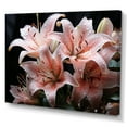 thumbnail image 2 of Designart "Coral Lilies Lilies Black" Floral Canvas Print, 2 of 5