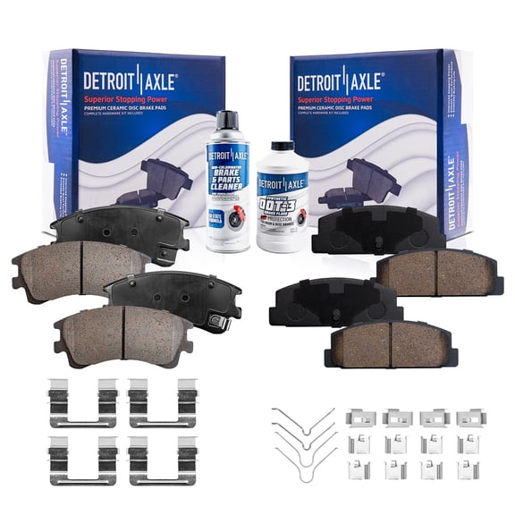 Detroit Axle - Brake Pads for 2003 2004 2005 Mazda 6 Ceramic Brake Pads w/Hardware Front and Rear Replacement