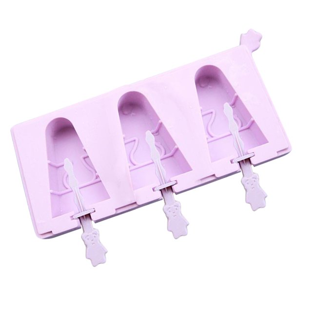 el postre congelado del fabricante del molde del popsicle del estallido del hielo de la silicona trata el agujero 3 del bricolaje 1 SM SunniMix Molde Ice Pops