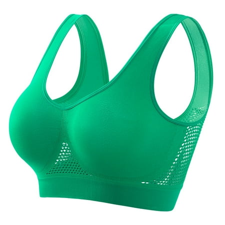 BLTIBY Womens Seamless Sports Bras No Underwire Push Up Bra Solid Color Supportive Full Coverage Everyday Lingerie with Removable Pads Regular and Plus Size Green XXL